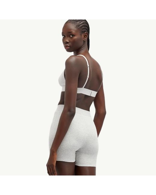 Skims Gray Cotton Rib Boxer