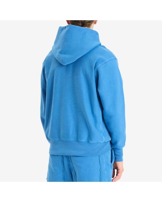 Les Tien Blue Heavyweight Hoodie for men