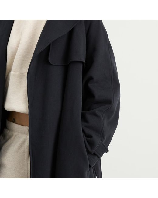 Skims Black Boyfriend Fleece Trench Coat