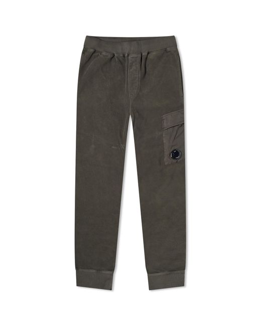 C P Company Gray Reverse Brushed & Emerized Fleece Sweatpants for men