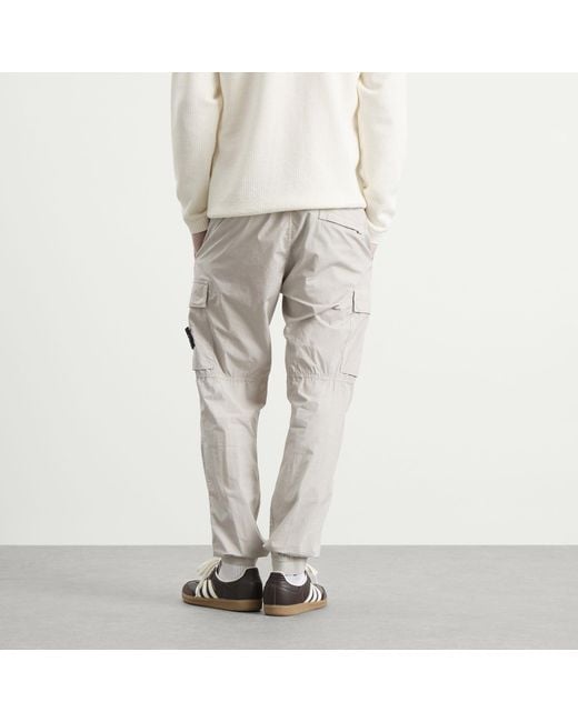 Stone Island Gray Tela Paracadute Cargo Trousers for men