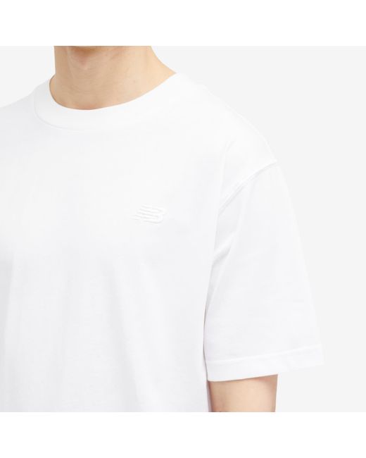 New Balance White Nb Athletics Cotton T-Shirt for men