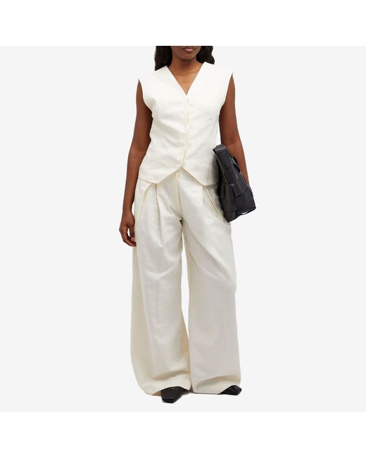 St. Agni White Minimal Tailored Vest