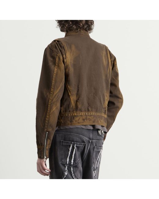 THUG CLUB Brown Cotton Jacket for men