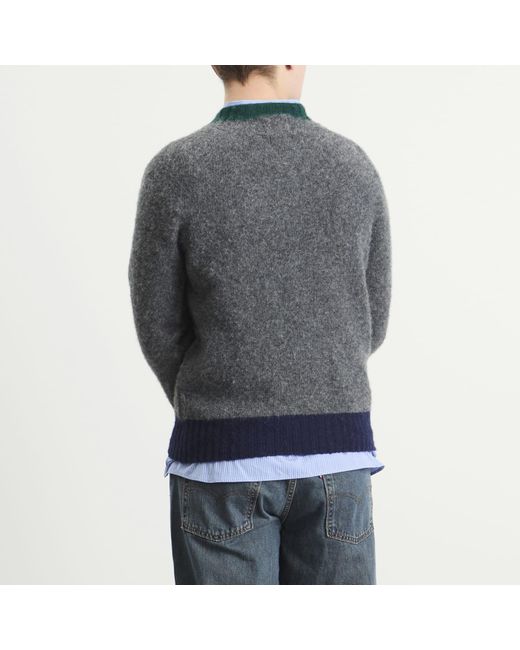 Howlin' By Morrison Gray Howlin' Captain Harry Contrast Trim Jumper for men