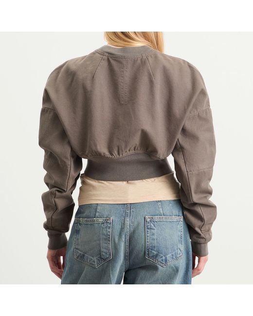 Rick Owens Brown Cropped Flight Jacket