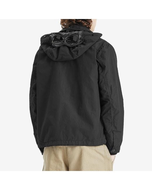 C.P. Company Flatt Nylon Goggle Overshirt in Black for Men C.P. Company Flatt Nylon Goggle Overshirt in Black for Men