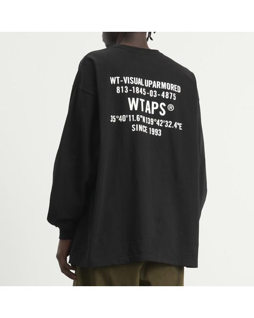 (w)taps Black Spec Long Sleeve T-Shirt for men