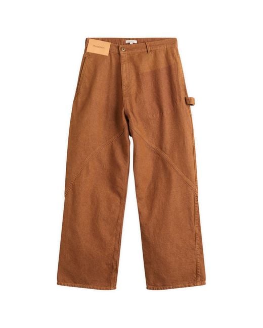 J.W. Anderson Brown Aged Twisted Workwear Jeans for men