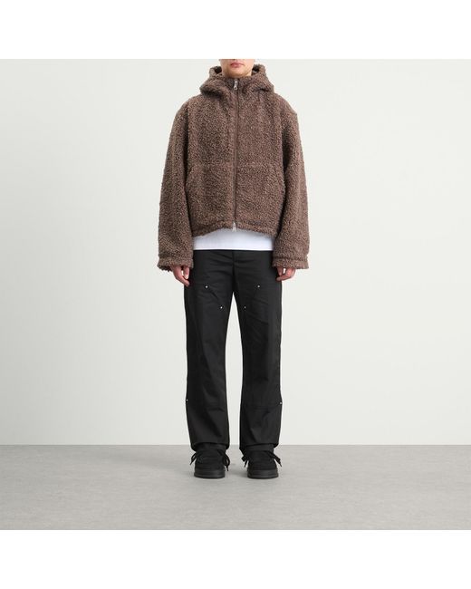 Cole Buxton Brown High Pile Zip Through for men