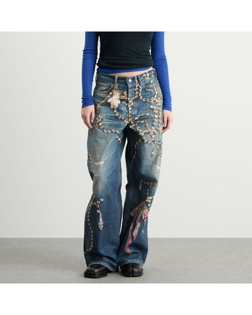 Acne Blue Jewellery Printed Jeans