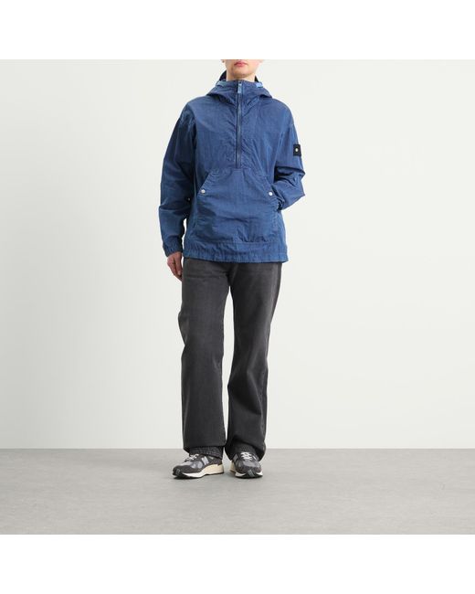 Stone Island Blue Denim Research Nylon-Tc Marmo Parka Jacket for men