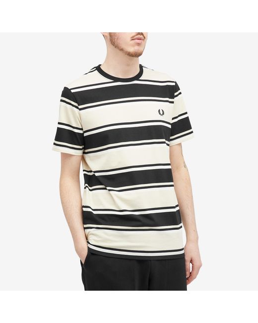 Fred Perry Black Bold Stripe T-Shirt for men