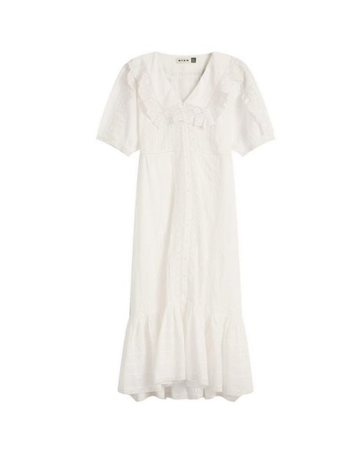 Rixo White Edina Midi Pansy Dress