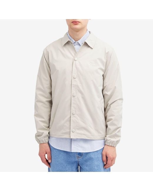 Dime White Cursive Coach Jacket for men