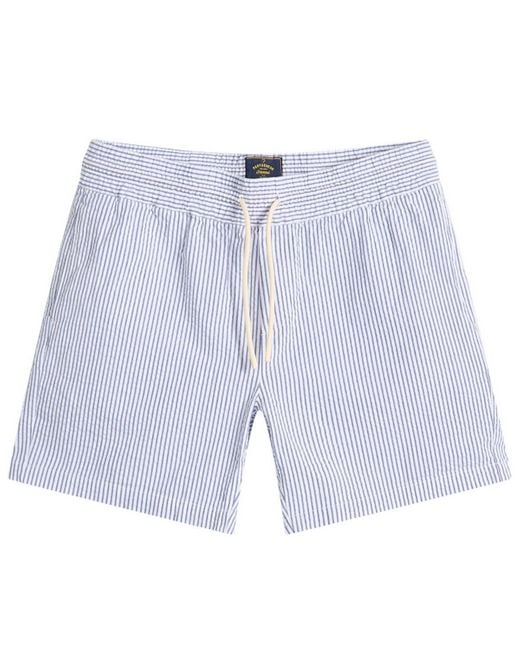 Portuguese Flannel Blue Stripe Seersucker Shorts for men