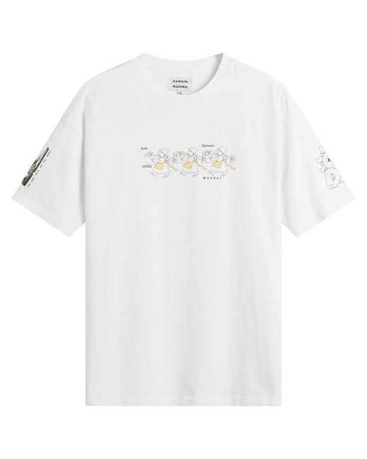 Damson Madder White Sundried Washing Line Boyfriend T-Shirt