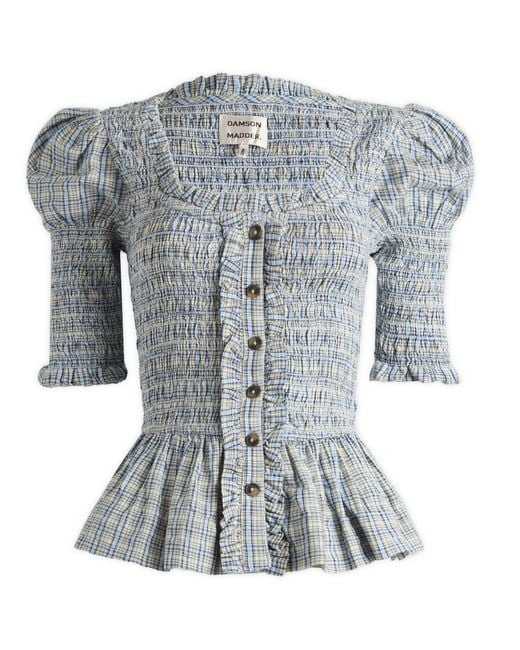 Damson Madder Gray Mansi Shirred Blouse