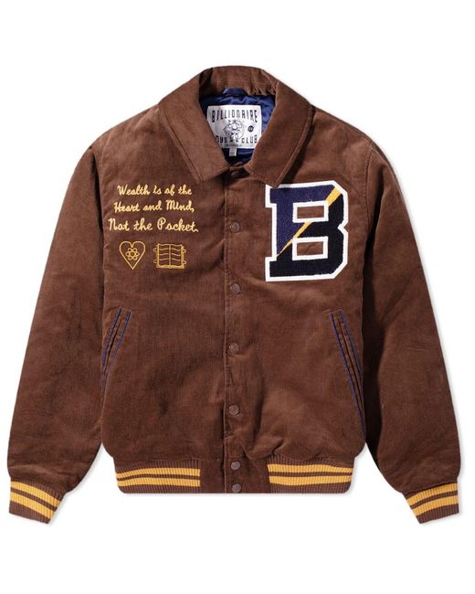 BBCICECREAM Corduroy Collared Varsity Jacket in Brown for Men