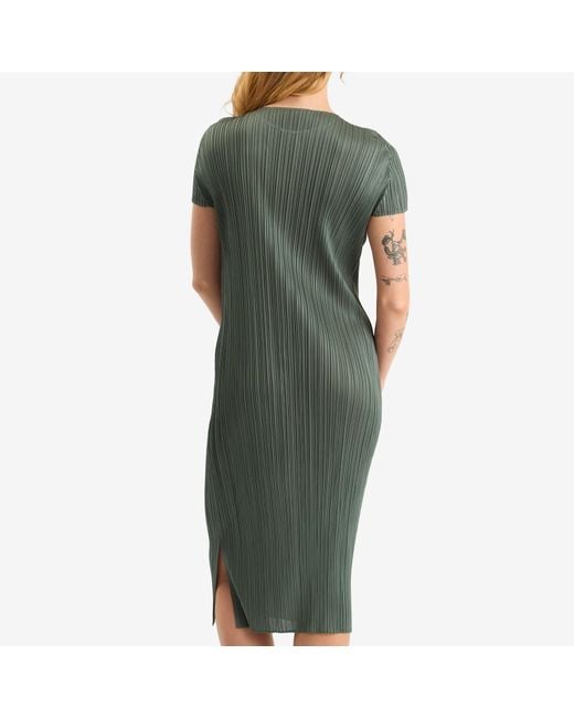 Pleats Please Issey Miyake Green Dress