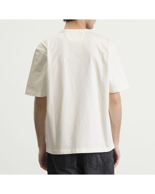 C P Company White 30/2 Embroidered British Sailor Logo T-Shirt for men