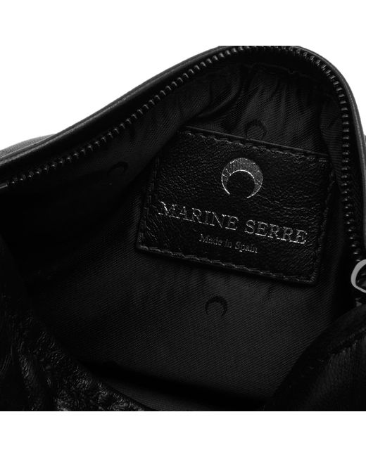 MARINE SERRE Black Soft Nappa Pillow Crossbody Bag