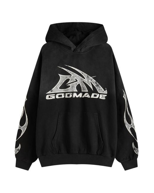 God Made Black Gm Logo Hoodie for men