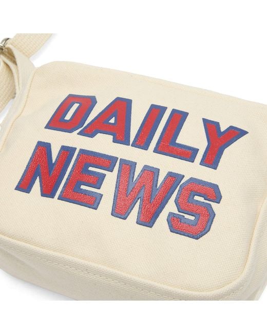 Unlikely Dry Goods Red Daily News Miniature Messenger Bag for men