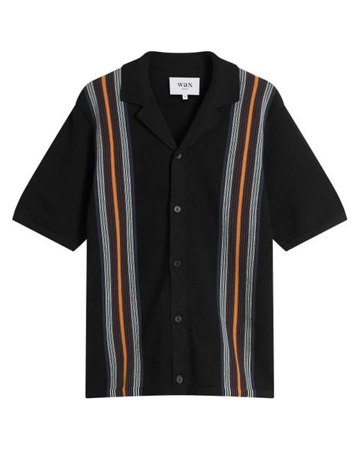 Wax London Black Ivy Cotton Stripe Vacation Shirt for men