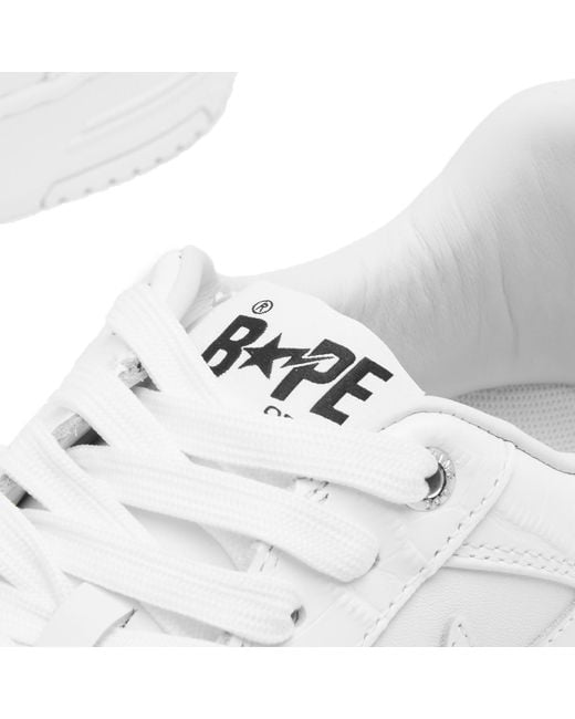 A Bathing Ape White Croc Printed Bape Sta Sneaker for men