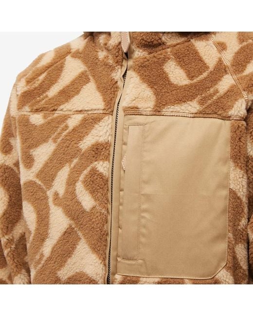 Burberry TB monogram fleece zipped hoodie brown
