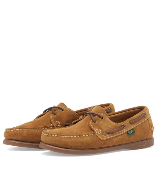 Paraboot Brown Barth Velvet Boat Shoe