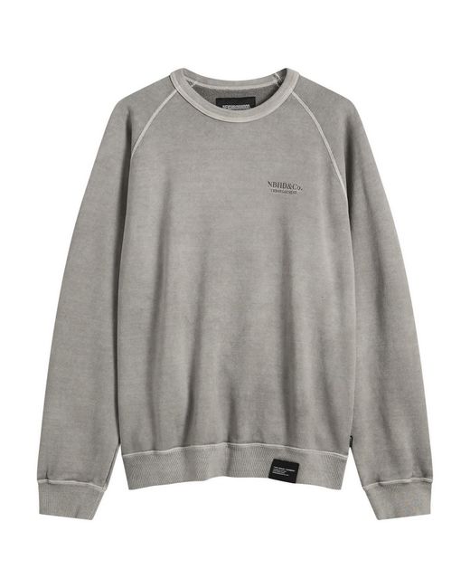 Neighborhood Gray Pigment Dyed Logo Sweatshirt for men