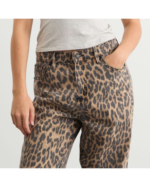 GOOD AMERICAN Gray Good Standard Ease Leopard Jeans