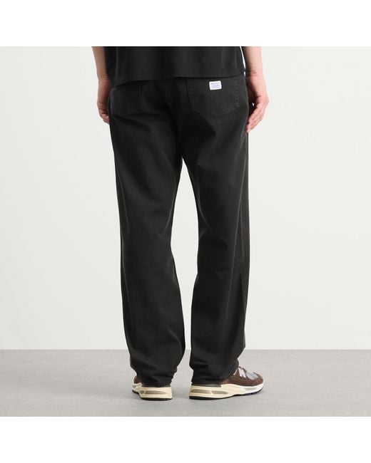 Norse Projects Black Mogens Relaxed 5 Pocket Twill Trousers for men
