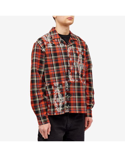 AWAKE NY Red Paisley Flannel Vacation Shirt for men