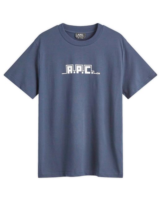 A.P.C. Blue Lunar New Year Snake T-Shirt for men
