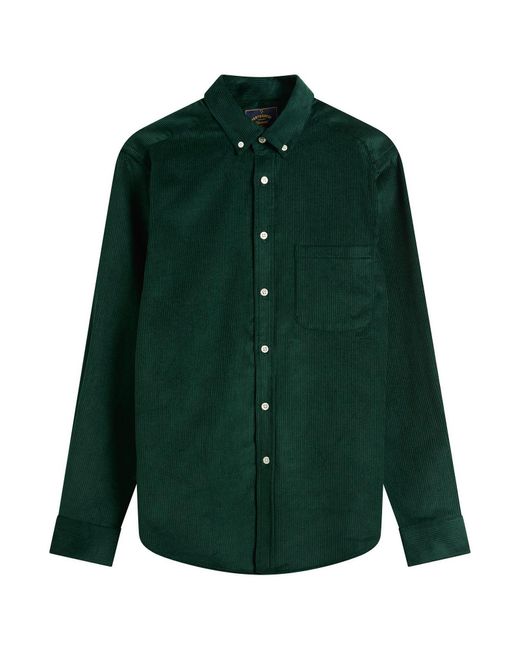 Portuguese Flannel Green Lobo Button Down Corduroy Shirt for men