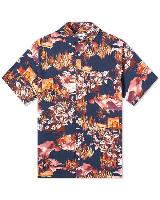 Nn07 Cotton Tyrion Print Shirt In Navy Print Blue For Men Lyst