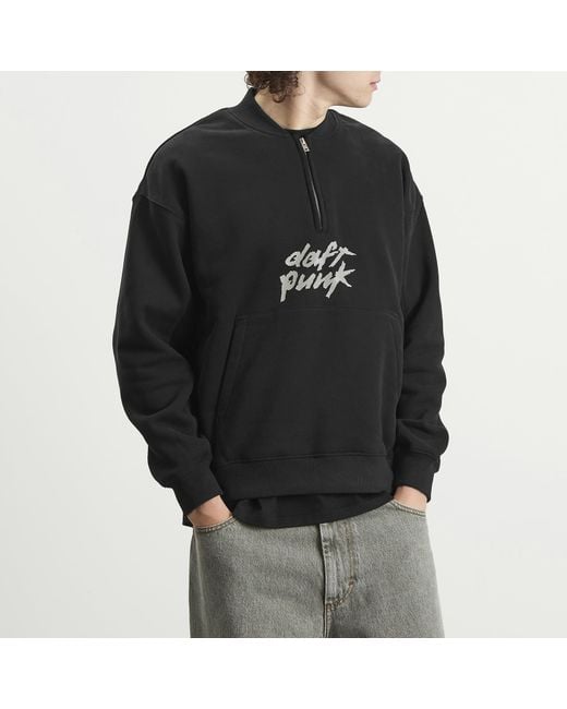 Pleasures Black Primetime Quarter Zip for men