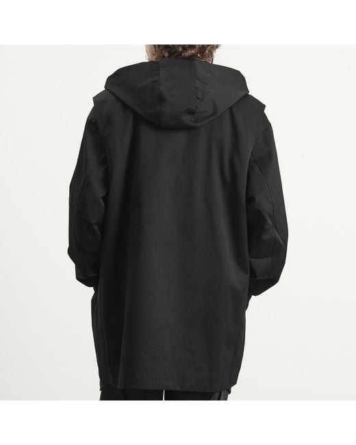 Acne Black Cotton Nylon Workwear Parka Jacket for men