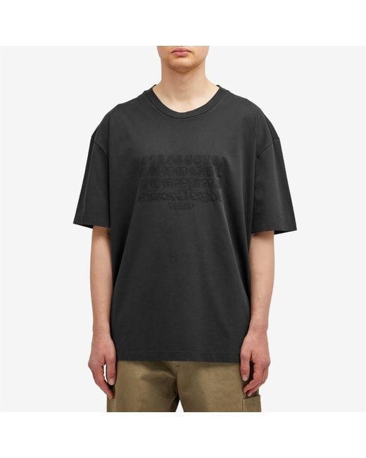 Maison Margiela Black Number Embroidery T-Shirt for men