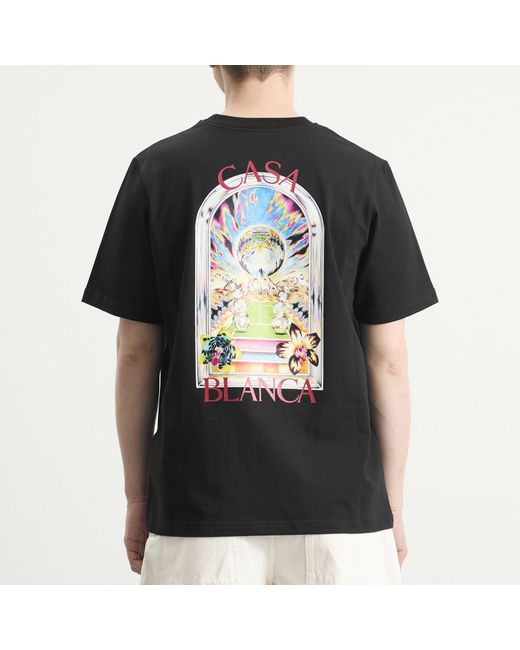 Casablanca Black T-Shirt With Print for men