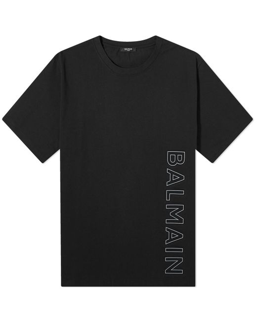 Balmain Black Embossed Logo T-Shirt for men