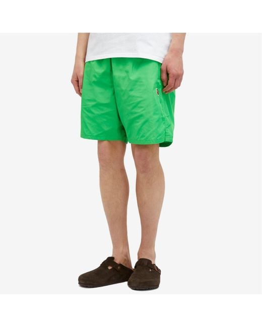 A Bathing Ape Green Ape Head Nylon Beach Short for men