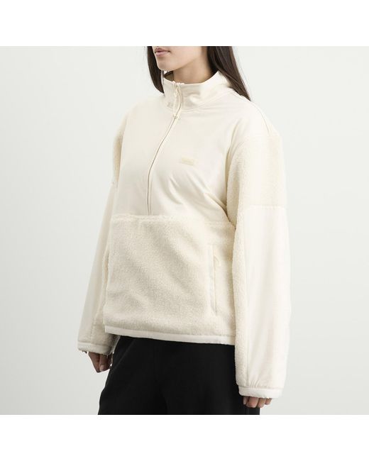 Skims White Teddy Half Zip Pullover