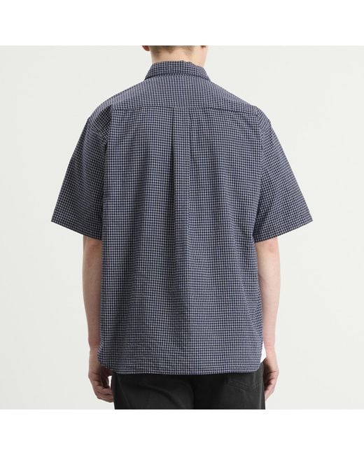Norse Projects Blue Espevik Oversized Check Short Sleeve Shirt for men