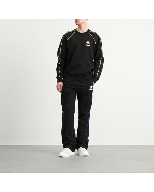 Casablanca Black Loopback Gradient Piping Open Hem Jogger for men