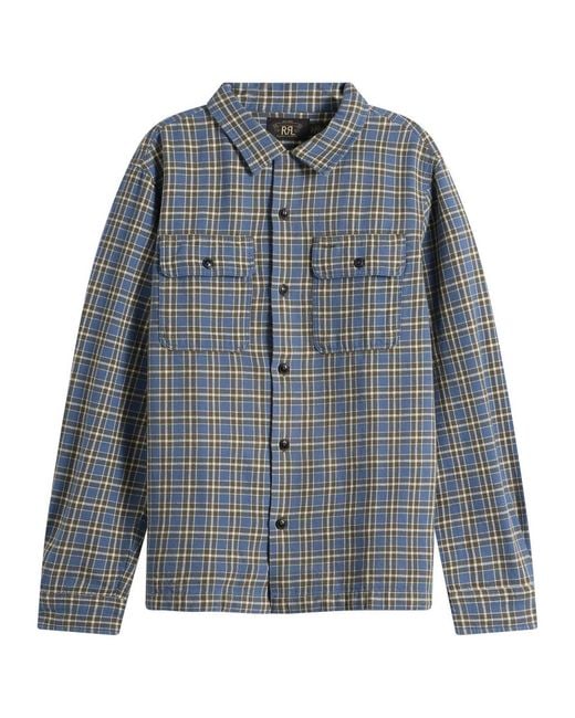 RRL Blue Matlock Check Shirt for men