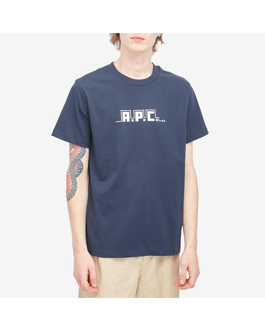 A.P.C. Blue Lunar New Year Snake T-Shirt for men